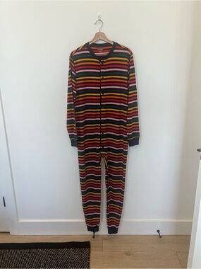Old Navy Multicolor Striped Men’s Medium Onesie Thermal Union Suit